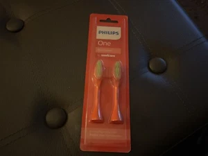 2 x Philips One Tooth Brush Heads by Sonicare - Brand New Sealed - Picture 1 of 1