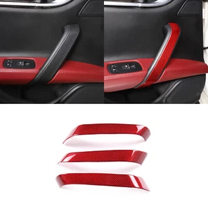 3 PIEZAS Cubierta de respaldo de puerta interior de fibra de carbono roja para Maserati Ghibli 2014-22 - Imagen 1 de 17