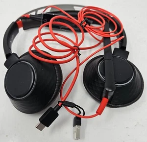 Plantronics Poly Blackwire 5220 Stereo USB-C Headset 3.5mm Plug +USB-C/A Adapter - Picture 1 of 5