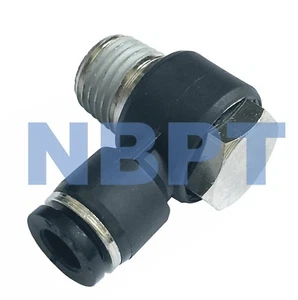 6 mm OD xR1/4 90° Swivel Male Banjo Push to Connect One Touch Air Fitting, 5 Pcs - Picture 1 of 1
