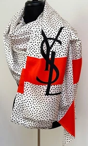 Vintage Large Yves Saint Laurent YSL Silk Shawl Scarf Wrap A412 - Picture 1 of 7