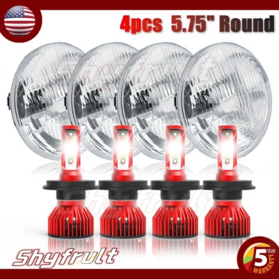 4pcs 5.75"inch LED Headlights HI/LO Halo For 1976-1981 Honda Accord - Image 1 of 4