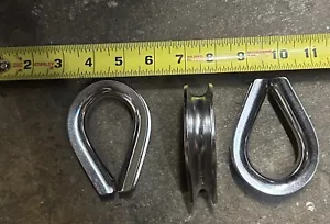 Stainless Steel Wire Rope Thimbles 1/2" Diameter Cable (Qty 2) 304 SS HEAVY DUTY - Picture 1 of 1