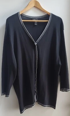 Cárdigan Finity Holiday MUJER 3XL Negro y Plateado Brillante Estrás Botón  Foto 1 de 4