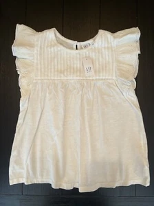 NWT Gap Kids Girl’s Eyelet Flutter Top, Off white, Sz L (10) - Picture 1 of 9