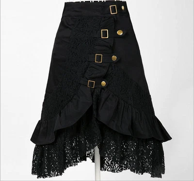 Women Black Lace Skirt Steampunk Clothing Party Club Wear Punk Gothic Retro  - Image 1 of 4