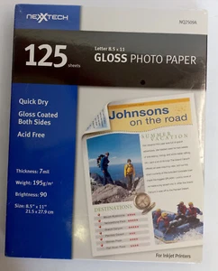 Nexxtech Inkjet Gloss Photo Paper 125 Sheets 8.5” x 11" SEALED - Picture 1 of 10