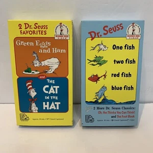 2 Dr. Seuss Favorites: Green Eggs and Ham & The Cat In The Hat - VHS (1994, CC) - Picture 1 of 6