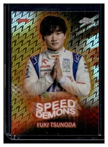 2024 Topps Chrome F1 Logofractor #SD-17 Speed Demons Yuki Tsunoda Gold /50 - Picture 1 of 2