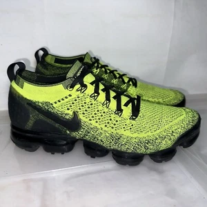 Mens NIKE Air Vapormax Flyknit 2 Volt Sneakers US 9 #35641 *POPPED*Read Descript - Picture 1 of 14