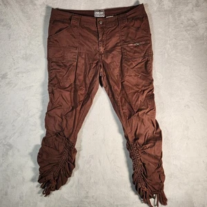 Rave Hose Damen Größe 15/16 Braun Cargo zum Binden Rüschen Grunge Festival Boho - Bild 1 von 17