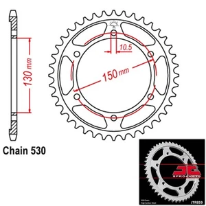 JT Sprockets Steel Rear Sprocket 530 Pitch 47 Tooth Yamaha FJ1100 (1984-1985) - Picture 1 of 2