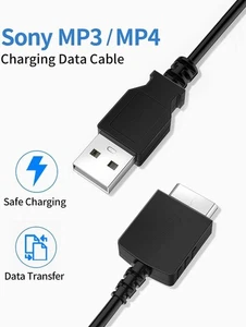 USB Data Charger Cable Lead for Sony Walkman E Serie NWZ-E464 NWZ-E463 NWZ-E4 - Picture 1 of 8