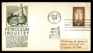 Mayfairstamps US FDC 1959 Oil Well Petroleum Industry First Day Cover aau_78111 - Picture 1 of 2