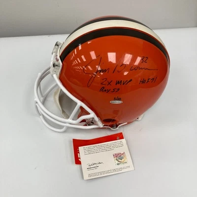 Jim Brown 2X MVP HOF 1971 ROY 1957 Signed Cleveland Browns Helmet PSA DNA & UDA - Image 1 of 4