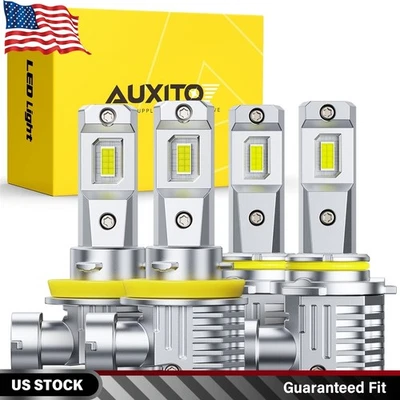 4X 9005/HB3+H8/H9/H11 Combo LED Headlight Bulbs Hi/Lo Beam White Canbus Ready - Image 1 of 4