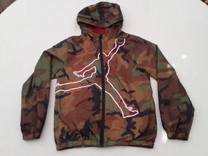Nike Boys Air Jordan Jumpman Full Zip Hooded Windbreaker Jacket Medium 10-12 - Picture 1 of 13