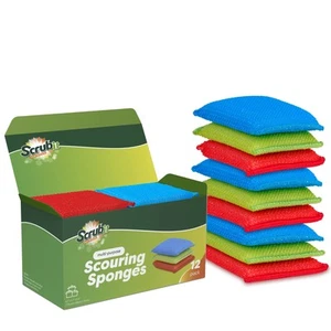 Multi-Purpose Dish Scrub Sponge, Non Scratch Scouring Pads, Cleaning Sponges ... - Picture 1 of 6
