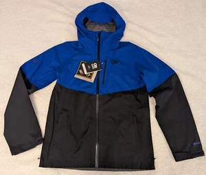 OUTDOOR RESEARCH Men's Foray 2L GORETEX Rain Jacket - SMALL - Blue - New w/ Tags - Picture 1 of 24