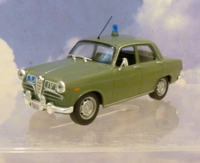 DEAGOSTINI D/CAST 1/43 1959 ALFA ROMEO GIULIETTA POLIZIA STRADALE POLICÍA ITALIANA Foto 1 de 4
