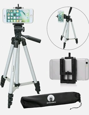 DIGIANT 50 Inch Aluminum Camera Phone Tripod+ Universal Tripod Smartphone Mount  - Image 1 of 4