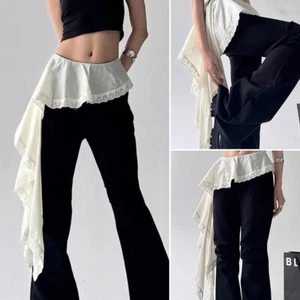 Y2K Streetwear Lace Mini Skirt Irregular Ruched Skirts Pleated Skirts - Picture 1 of 7