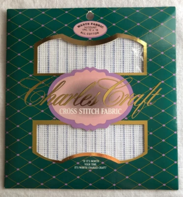 New Charles Craft Cross Stitch Waste Canvas Fabric 14 count, 12" x 18" Cotton - Image 1 of 2