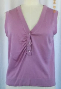 Vintage Dior Boutique Paris Dusty Rose Sleeveless Sweater made in France FR 42 - Picture 1 of 4