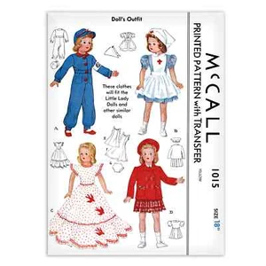 18” Doll Clothes Pattern McCall s 1015 Nurse Effanbee Dress Coat Little Lady - Picture 1 of 2