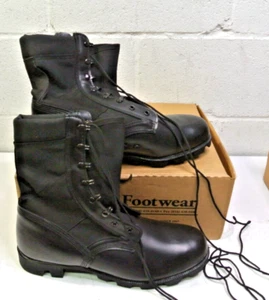 MCRAE 8" PANAMA USA-MADE MILITARY JUNGLE BOOTS 9189 / BLACK  Mens Size 12W - Picture 1 of 15