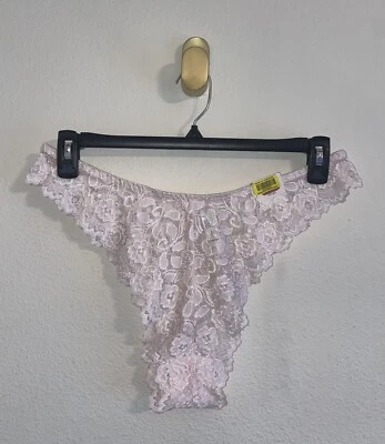Cabernet 4233 Tanga Lace Panties Hi Cut Sheer Womens 2X Pink New Nwt - Image 1 of 4