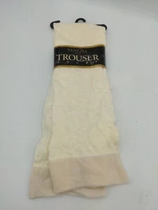 Vintage Trouser Socks Made In USA Venezia Size 10-12 Ivory - Picture 1 of 6