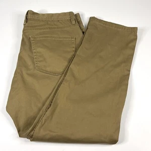 Saks Fifth Ave 34 x 30 Casual Chino Pants Dark Beige Tan Cotton Blend - Picture 1 of 6