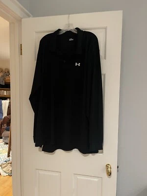 Men's Underarmour black long sleeve polo shirt 3XL excellent condition clean - Image 1 of 4