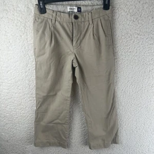 Gap Kids Boys Khaki Easy Fit Flat Front Straight Leg Pants Size 6 Husky - Picture 1 of 9