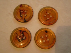 Four Rare lucite bakelite brown large buttons - Picture 1 of 6