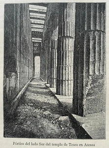 Ancient Architecture, small Antique 1870-80s Engraved Prints, page size 6" x 9" - Picture 1 of 3