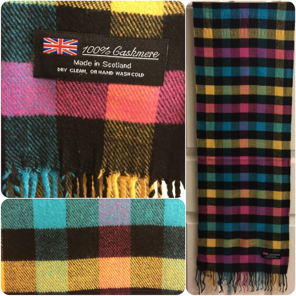 Bufanda de cachemir de peso pesado Stainglass para ventana 100 % cachemir Escocia - Nueva con etiquetas Foto 1 de 4
