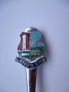 ENAMEL CRESTED COLLECTORS SPOON " LANDS END " - Picture 1 of 1