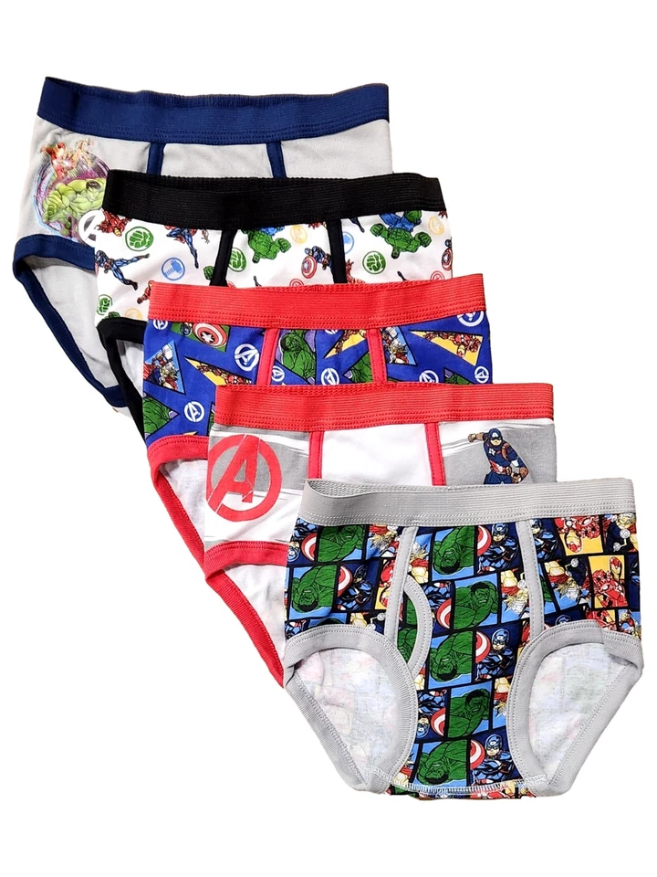 Marvel Boys 5 Pack Avengers Superhero Cotton Underwear Briefs Medium 8 - Image 1 of 2