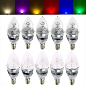Dimmable E12 Candelabra LED Chandelier Candle Light 6W 8W 10W White Bulb Lamp SS - Picture 1 of 15