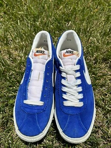 VTG 1970s Nike Bruin Suede Low Taiwan Shoes Blue 4.5 OG Logo 80s Basketball - Picture 1 of 18