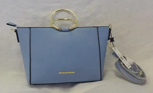 BCBGeneration Georgina Satchel Clutch or Crossbody NWT Baby Blue PVC 12.5" X 8" - Picture 1 of 12