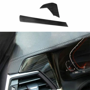 For BMW 3 Series G20 2019-21 Black Stainless Central Console Dashboard Trim 2PCS - Imagen 1 de 4