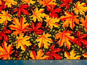 Tina SCRAP 8"x21" Remnant Fabric Cotton Leaf Tree Fall Autumn Harvest Elegant - Picture 1 of 1