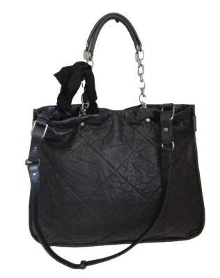 Bolso de Mano Grande Lanvin Amalia Negro Acolchado Suave Piel de Cordero  Foto 1 de 4