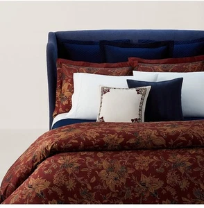 Ralph Lauren Inez roter Paisley Bettbezug Full/Queen rot Multi 400 $ Baumwolle - Bild 1 von 8