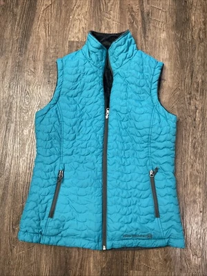 Chaleco acolchado reversible Free Country para mujer gris azulado polar cremallera pequeño Foto 1 de 4