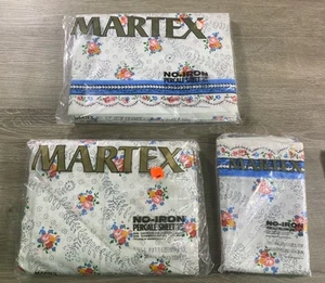Neu aus altem Lagerbestand Martex Studio komplettes Lakenset Spannbetttuch, flach, 2 Kissenbezüge Vintage neu - Bild 1 von 13