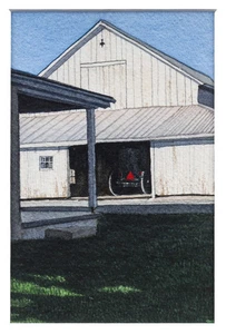 GREGORY DUNHAM Buggy Scheune, Bucks County, Aquarellmalerei - Bild 1 von 6